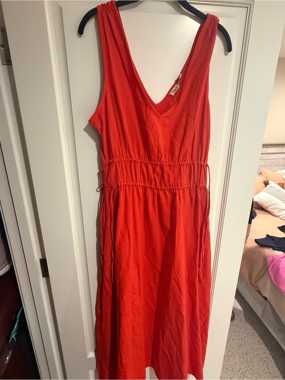 Faherty Bright Red Sleeveless Maxi Dress